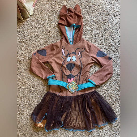 Scooby-Doo Tutu Dress Costume with Hood & Belt – Kids Large (29” Length) - Picture 1 of 10